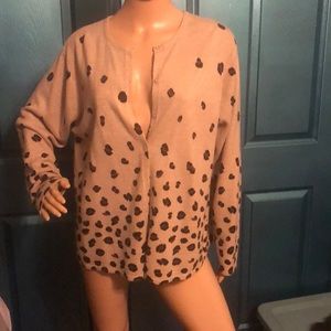Khaki/Brown Leopard print cardigan.